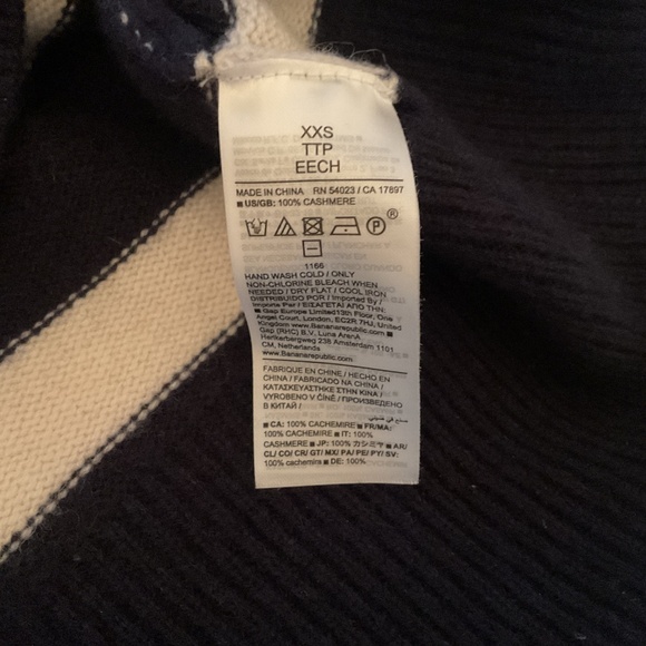 Banana Republic cashmere cropped rugby stripe sweater - Picture 8 of 10